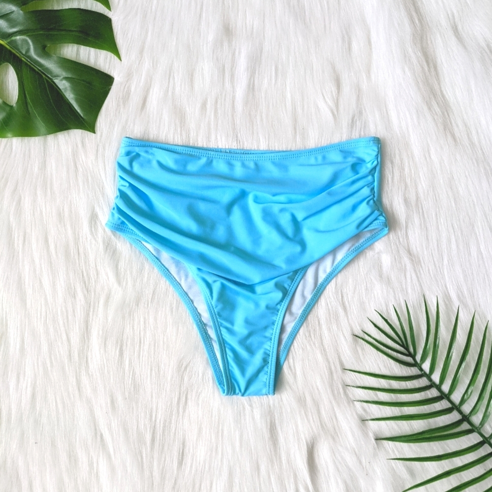 Turquoise blue high waist bikini bottom size S M L